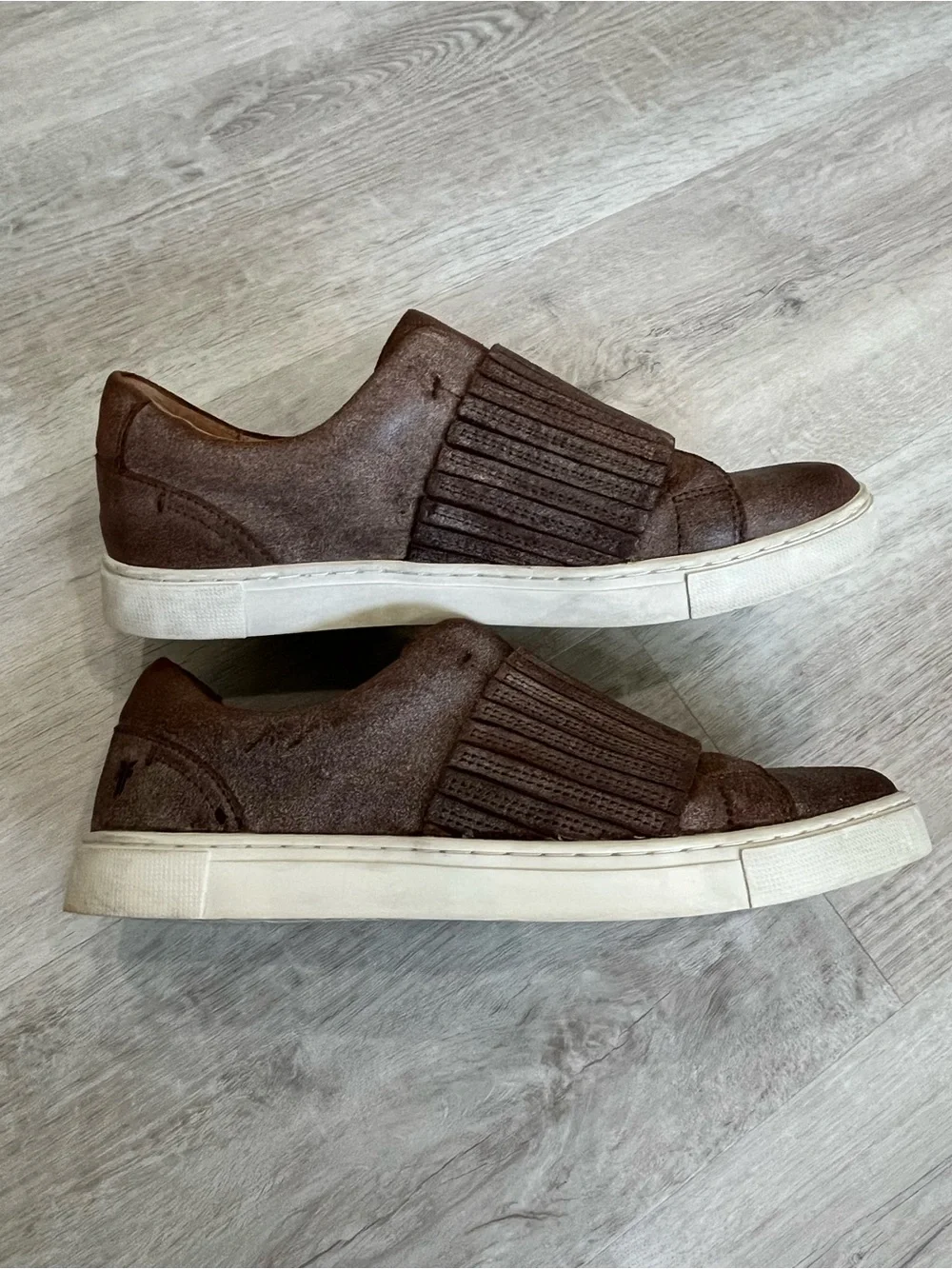 Frye Ivy Gore Slip On Chocolate Brown Leather Sneakers Shoes Womens 9 Comfort
